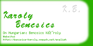 karoly bencsics business card